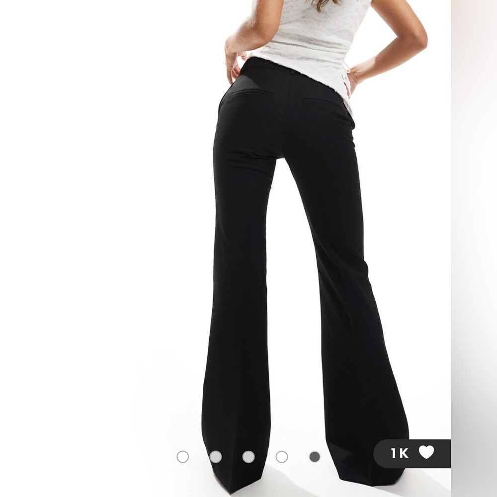 Monki tailored flare pants in black